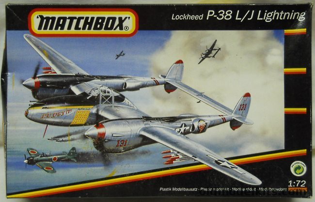 Matchbox 1/72 Lockheed P-38L/J Lightning - Major Thomas McGuire 431 FS 475 FG New Guinea 1944 or 342 FS 8th Air Force Manston 1943/44, 40118 plastic model kit